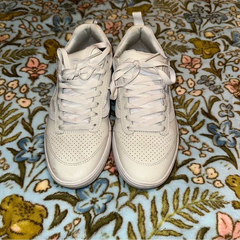 Vans White Textured Skate Shoes